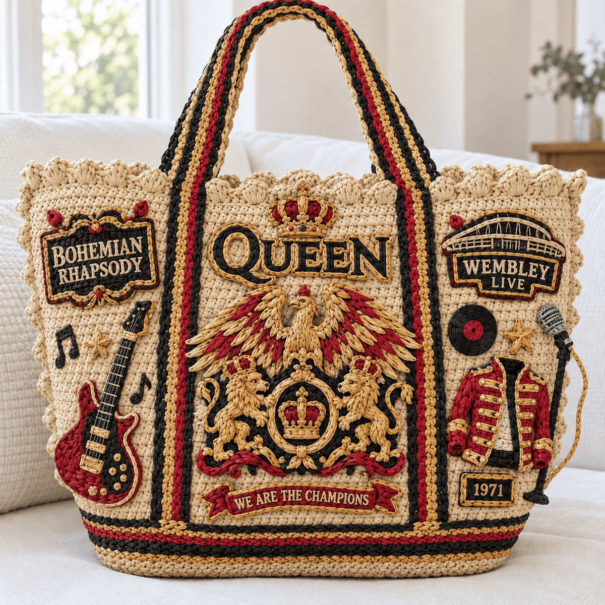QNN Straw-Style Embellished Tote Bag DNBN