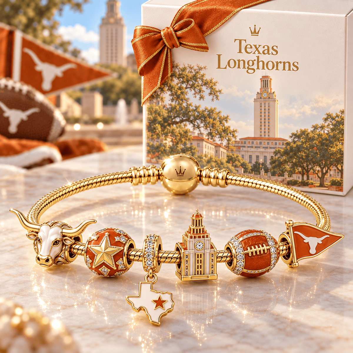 TLH Gold Charm Bracelet Set NHVH