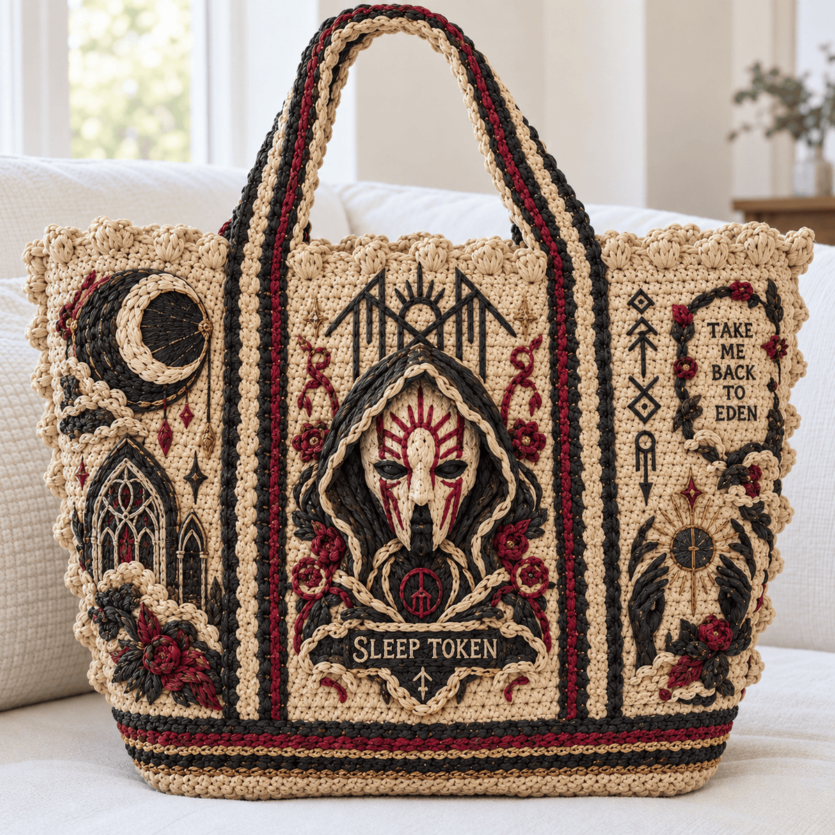 SLTK Straw-Style Embellished Tote Bag DNBN