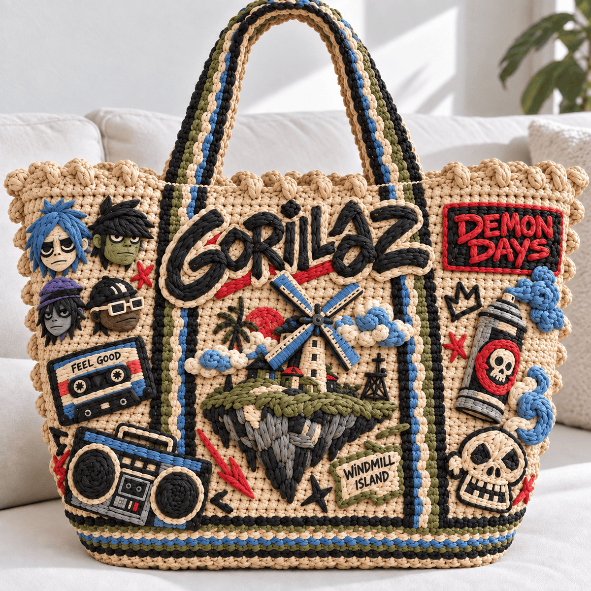 GRL Straw-Style Embellished Tote Bag NTKO