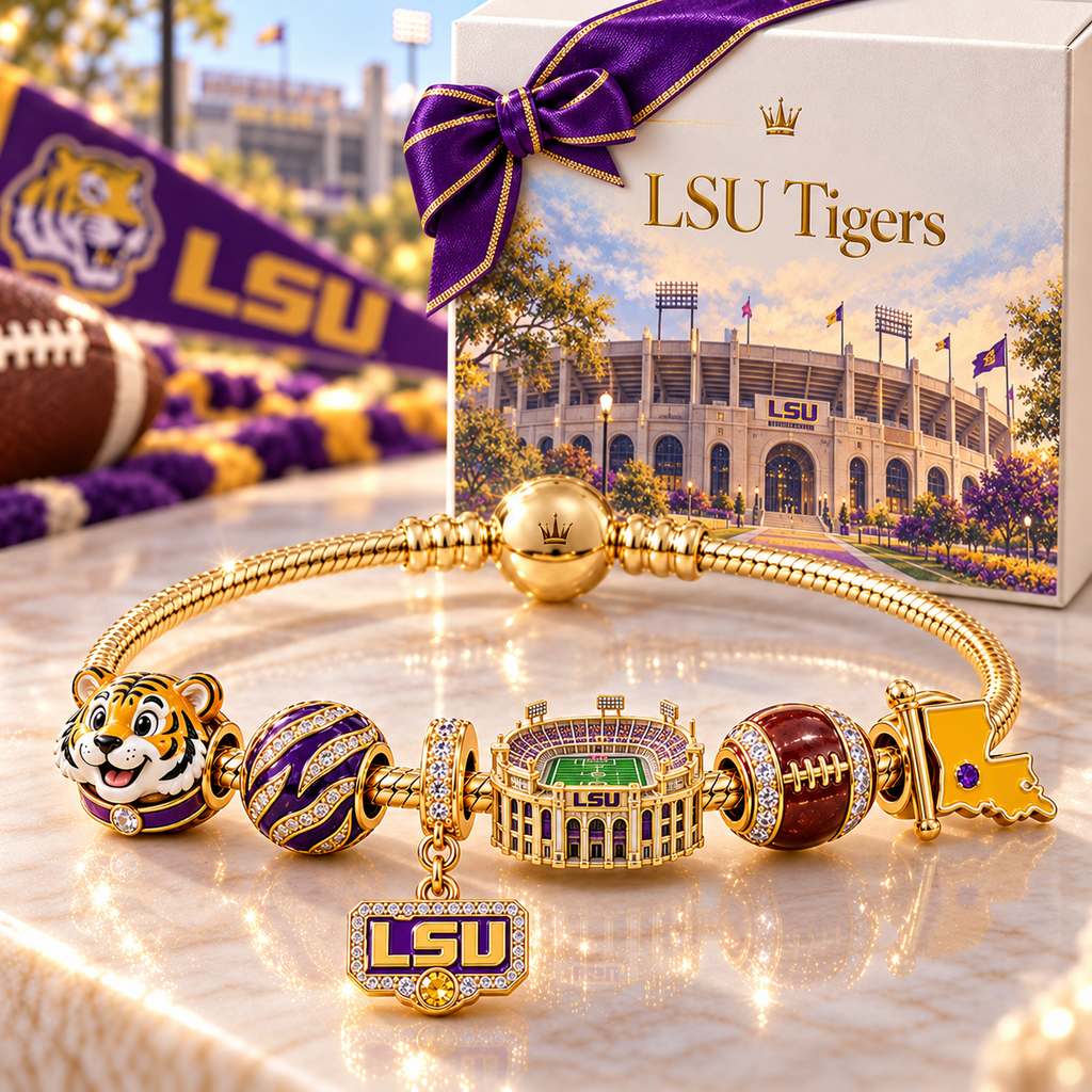 LSUT Gold Charm Bracelet Set NHVH