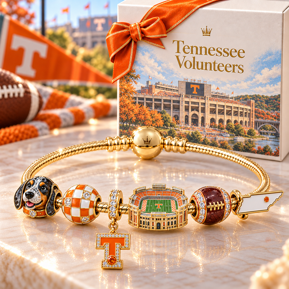 TVF Gold Charm Bracelet Set NHVH
