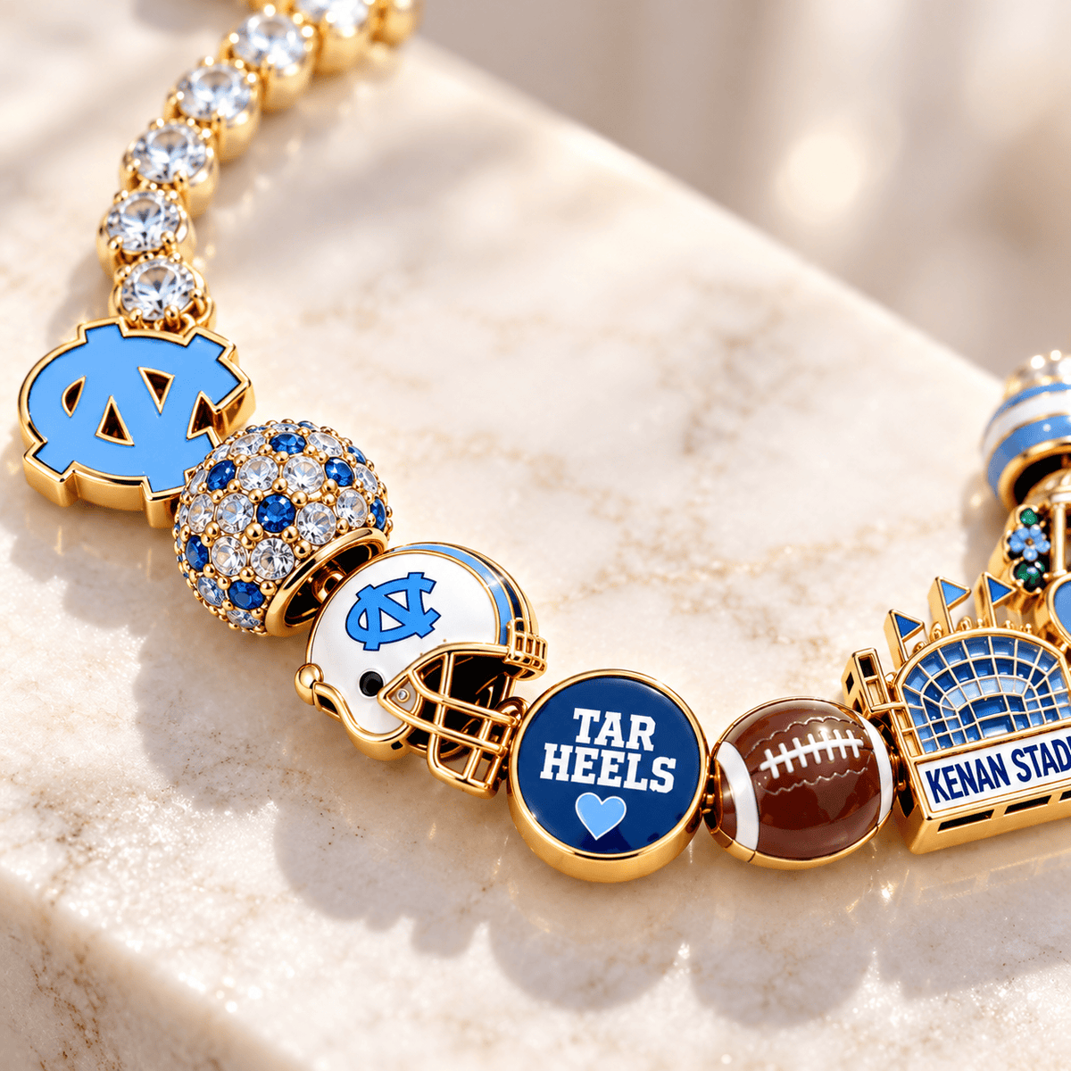 UNC Gold Charm Bracelet Set BMD