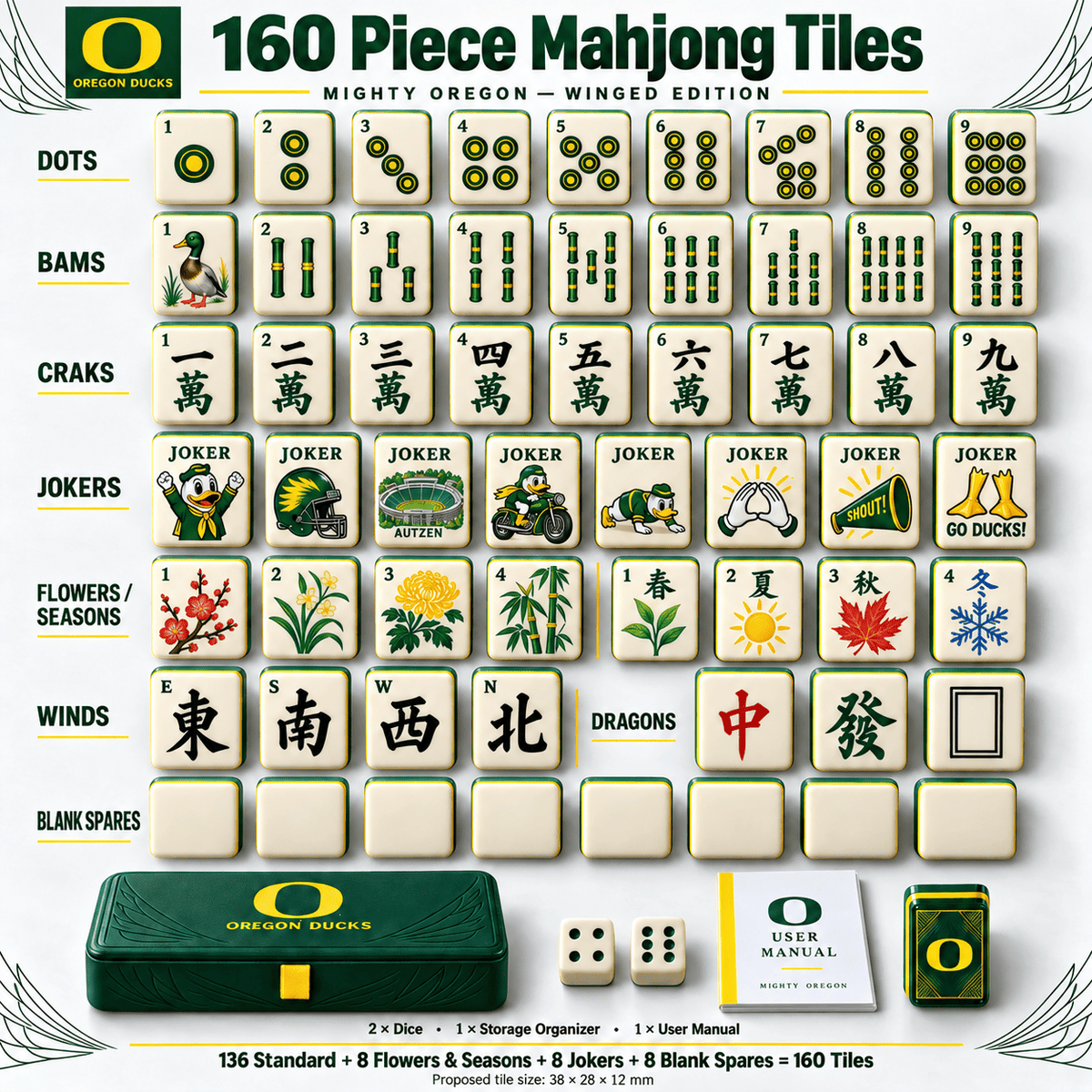 Premium ORD Mahjong Tiles Set TNSM
