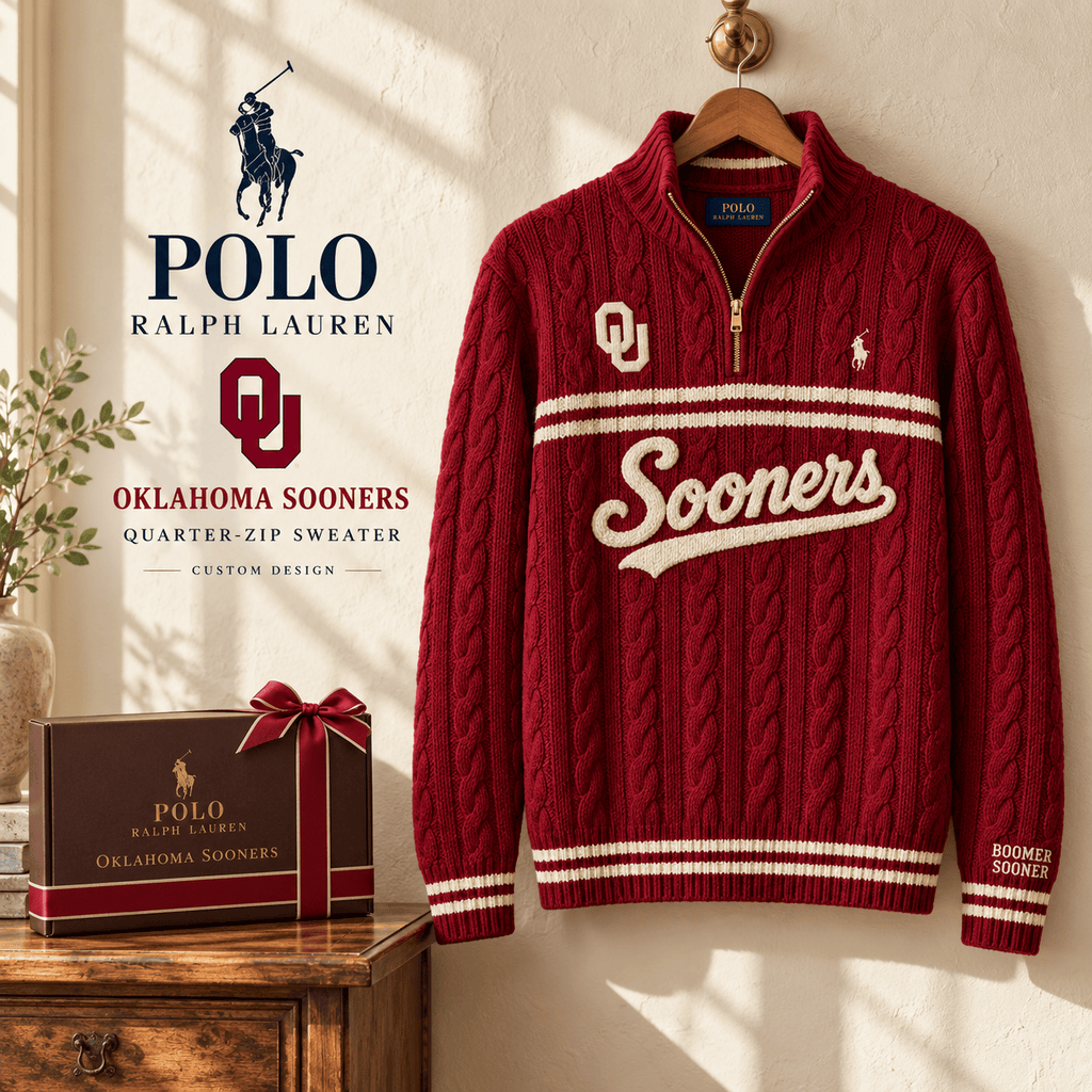 OSN Premium Varsity Cable-Knit Quarter-Zip Sweater NHVH