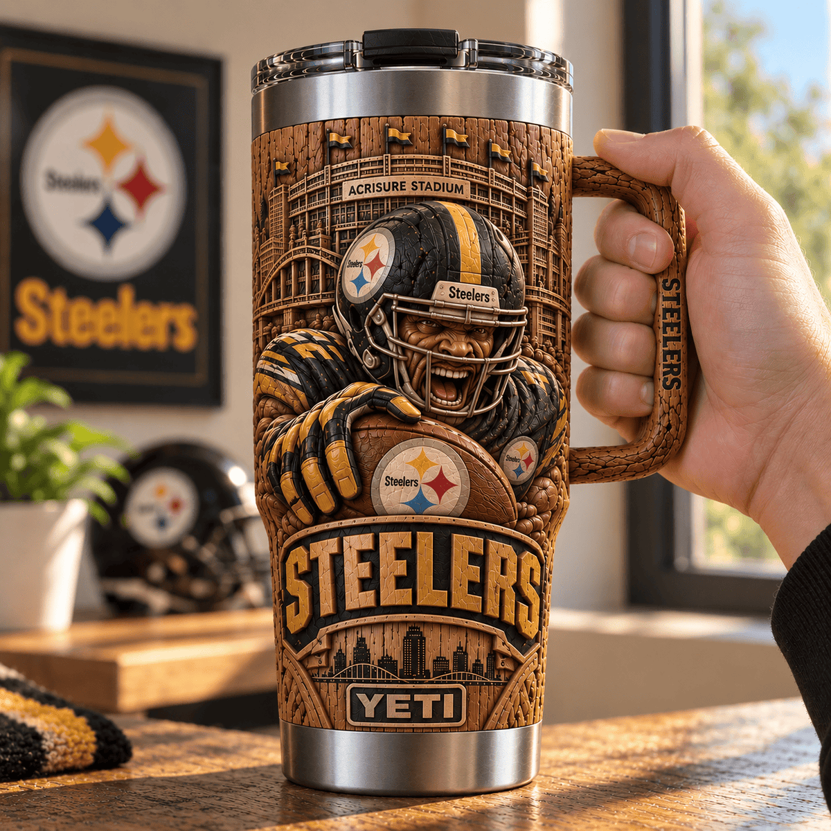 PBS 40oz Woodgrain Relief Tumbler NTTB