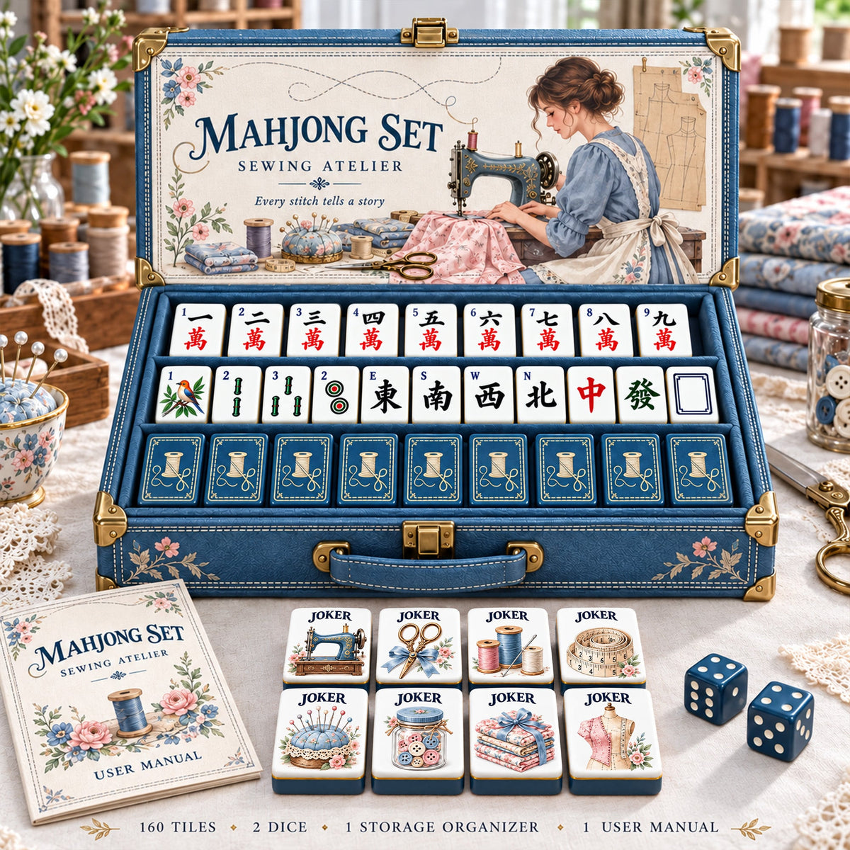 Premium SEW Mahjong Tiles Set PVNA