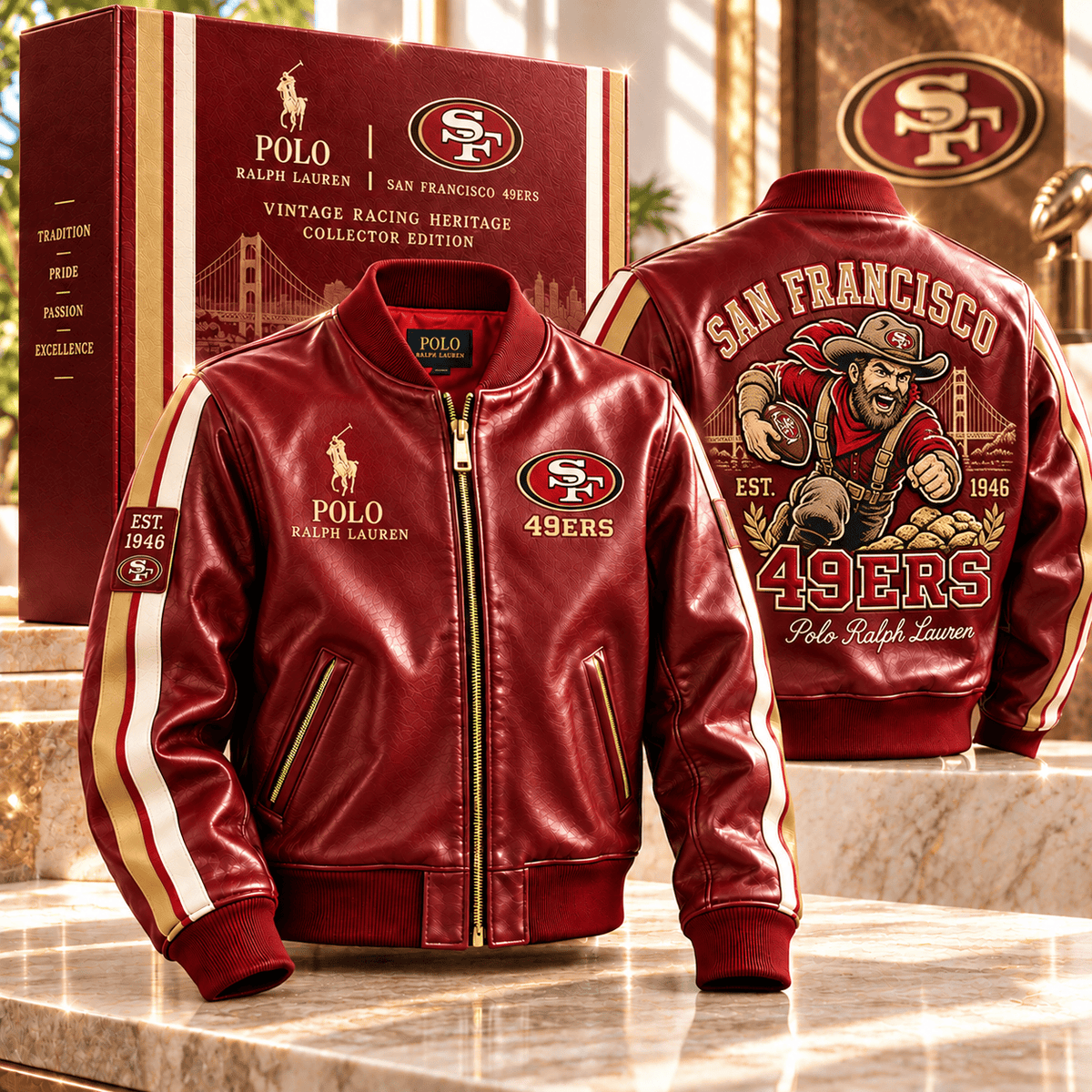 SF49 PREMIUM LEATHER BOMBER JACKET NTNA