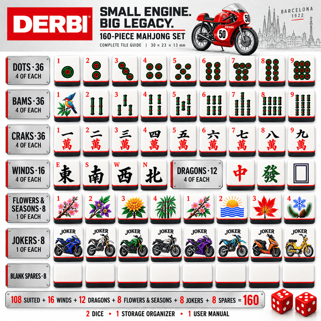 Premium DEB Mahjong Tiles Set PVNA